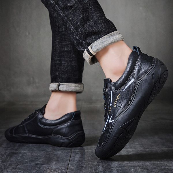 personality male shoe genuine leather trend casual shoes wind street sailing leather shoes autumn yao, Black
personality male shoe genuine leather trend casual shoes wind street sailing leather shoes autumn yao, Black