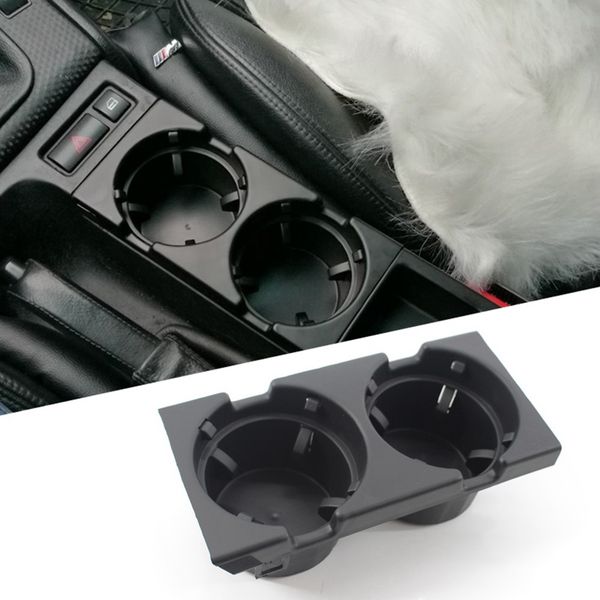 двойной отверстие автомобиля автомобиля передняя центральная консоль ящик для хранения напитков держатели для e46