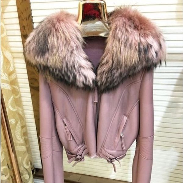 women's real sheepskin coats winter warm ways real sheepskin leather shearling natural coats big raccoon sweater collar, Black
women's real sheepskin coats winter warm ways real sheepskin leather shearling natural coats big raccoon sweater collar, Black