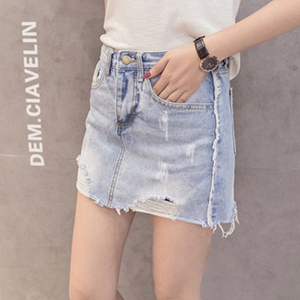 summer slim was thin skirt ladies korea retro chic high waist women jeans skirts ripped package hip a-line denim skirt, Black
summer slim was thin skirt ladies korea retro chic high waist women jeans skirts ripped package hip a-line denim skirt, Black