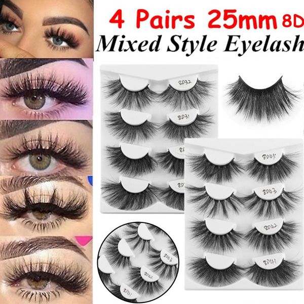 4pairs 8d mink hair false eyelashes mixed style soft natural thick long dramatic lashes extension eye beauty makeup tools 25mm
4pairs 8d mink hair false eyelashes mixed style soft natural thick long dramatic lashes extension eye beauty makeup tools 25mm