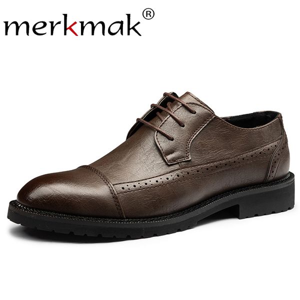 merkmak 2019 bullock leather men dress shoes casual oxfords shoes men lace up breathable comfortable formal office for man flats, Black
merkmak 2019 bullock leather men dress shoes casual oxfords shoes men lace up breathable comfortable formal office for man flats, Black