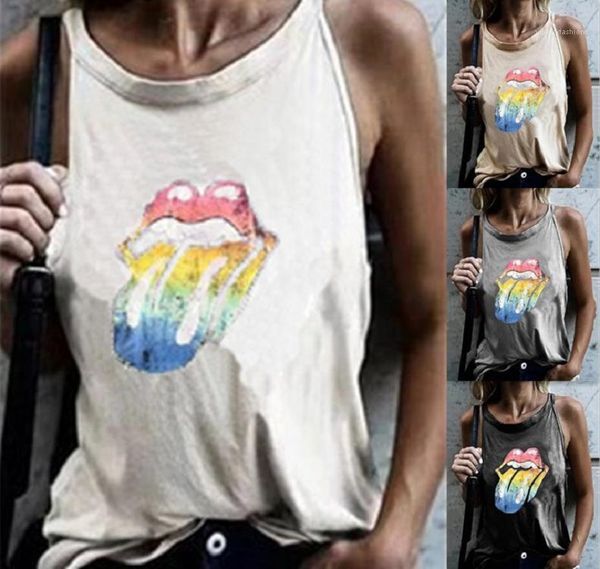 fashion designer tees famale womens big tongue sleeveless tshirt loose casual crew neck, White
fashion designer tees famale womens big tongue sleeveless tshirt loose casual crew neck, White