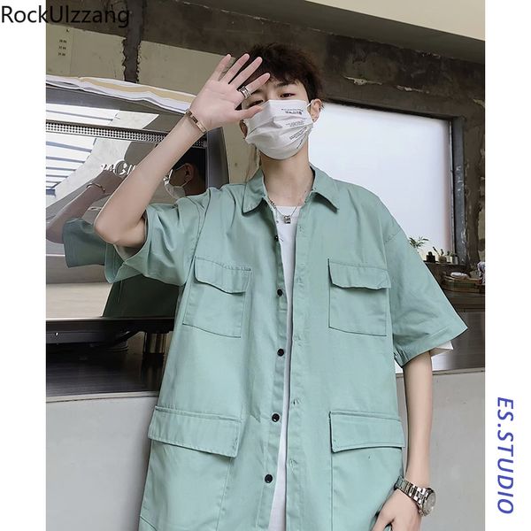plus size summer fashion short sleeve cargo pocket streetwear men japanese loose blouse shirt hip hop korean woman blusas, White;black
plus size summer fashion short sleeve cargo pocket streetwear men japanese loose blouse shirt hip hop korean woman blusas, White;black