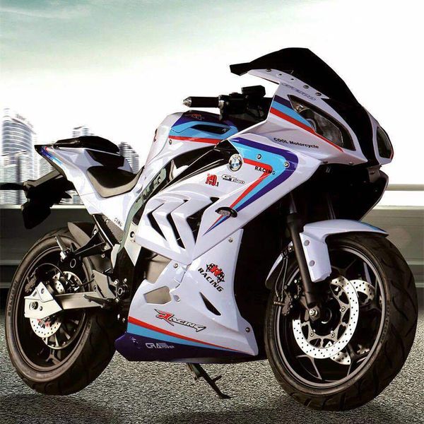 super power 8000w 120km/h racer electric motorbike 72v 30ah, Silver;blue
