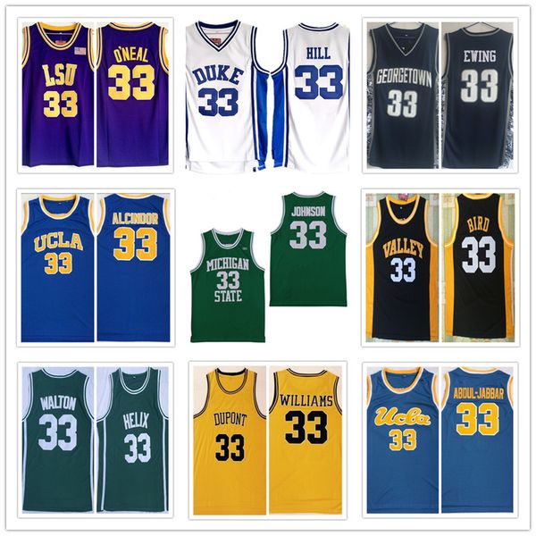 ncaa #33 basketball jerseys grant hill shaquille o'neal patrick ewing larry bird kareem abdul-jabbar jason williams walton stitched jer, Black
ncaa #33 basketball jerseys grant hill shaquille o'neal patrick ewing larry bird kareem abdul-jabbar jason williams walton stitched jer, Black