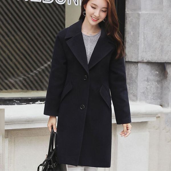2019 new autumn winter woolen coat female student medium long loose single-breasted lapels woolen coat cc1358, Black
2019 new autumn winter woolen coat female student medium long loose single-breasted lapels woolen coat cc1358, Black