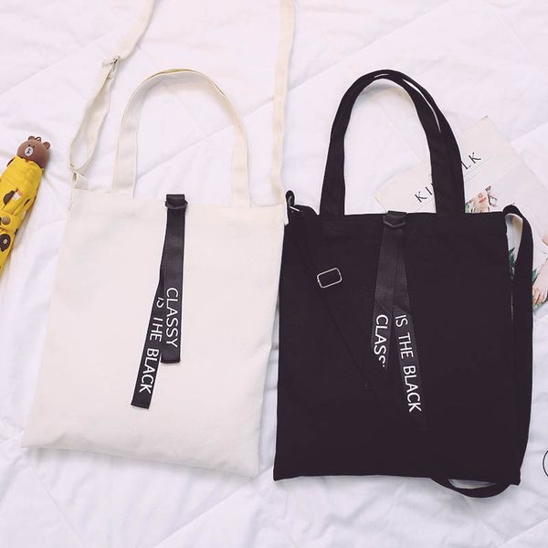 black white canvas bag simple letter classy canvas bag men women campus art shoulder student shopping
black white canvas bag simple letter classy canvas bag men women campus art shoulder student shopping