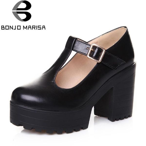 bonjomarisa new t-strap buckle strap solid mary janes platform women shoes woman casual spring autumn pumps large size 34-46, Black
bonjomarisa new t-strap buckle strap solid mary janes platform women shoes woman casual spring autumn pumps large size 34-46, Black