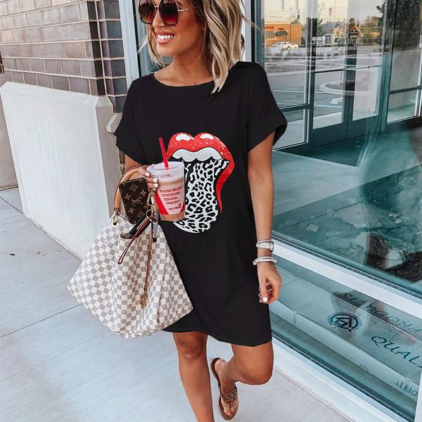e-baihui 2021 european and american cross-border women's clothing cross-border explosion models casual round neck lip dress 1310, Black;gray
e-baihui 2021 european and american cross-border women's clothing cross-border explosion models casual round neck lip dress 1310, Black;gray