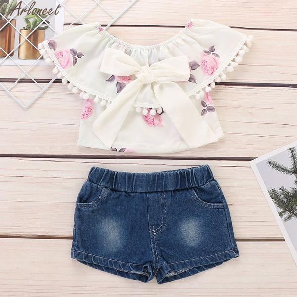 clothing sets girls off shoulder bow tassel + denim shorts clothes set toddler kids baby april 21st, White
clothing sets girls off shoulder bow tassel + denim shorts clothes set toddler kids baby april 21st, White