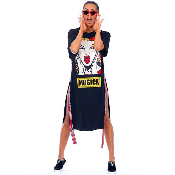 модельер letter printed dress щитового split crew neck платье casual женских кофточки платье конструктора с коротким рукавом платье, White;black
модельер letter printed dress щитового split crew neck платье casual женских кофточки платье конструктора с коротким рукавом платье, White;black
