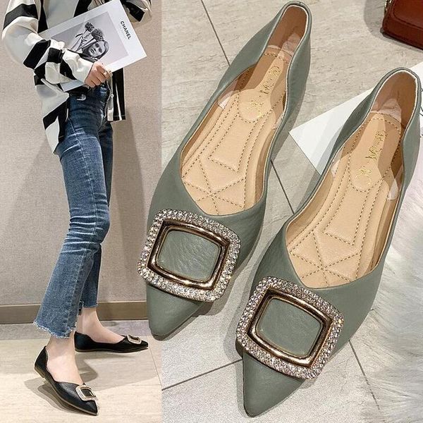 fashion flat shoes women pointed square crystal buckle toe slip on flat heel all match princess boat shoes ladies, Black
fashion flat shoes women pointed square crystal buckle toe slip on flat heel all match princess boat shoes ladies, Black