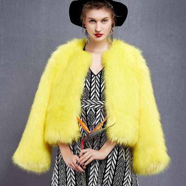 s-4xl women's winter faux fur coat winter short warm fur round neck long sleeve stitching yellow coat wj1394 send, Black
s-4xl women's winter faux fur coat winter short warm fur round neck long sleeve stitching yellow coat wj1394 send, Black