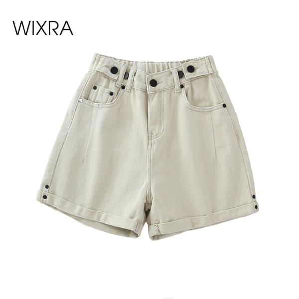 women's shorts wixra womens summer bf style female high waist button women pockets short front long behind, White;black
women's shorts wixra womens summer bf style female high waist button women pockets short front long behind, White;black