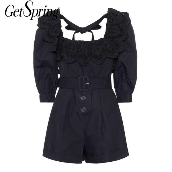getspring women jumpsuit ruffles puff sleeves bandage vintage rompers womens jumpsuit black khaki lace summer shorts, Black;white
getspring women jumpsuit ruffles puff sleeves bandage vintage rompers womens jumpsuit black khaki lace summer shorts, Black;white
