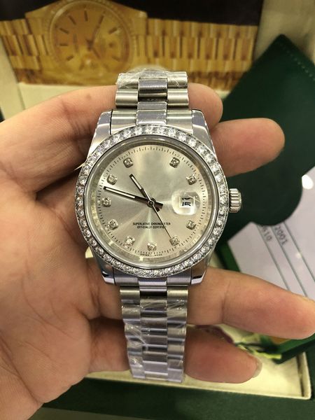 with original box luxury watches 118346 platinum diamond bezel box & papers automatic fashion brand men's watch w298u, Slivery;brown
with original box luxury watches 118346 platinum diamond bezel box & papers automatic fashion brand men's watch w298u, Slivery;brown