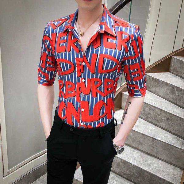 2020 summer slim fit short sleeve dress shirts casual streetwear social blusa camisa masculina fashion letter striped men shirt, White;black
2020 summer slim fit short sleeve dress shirts casual streetwear social blusa camisa masculina fashion letter striped men shirt, White;black
