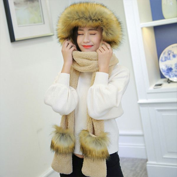 new korean version of the bib hat thick warm scarf hat gloves three pieces one large fur collar three-piece set for women sn53, Blue;gray
new korean version of the bib hat thick warm scarf hat gloves three pieces one large fur collar three-piece set for women sn53, Blue;gray