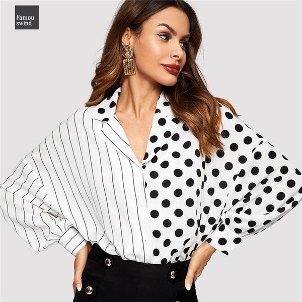 and white blouse striped and polka dot mixed blouses dolman sleeve button placket women 2019 spring casual long
and white blouse striped and polka dot mixed blouses dolman sleeve button placket women 2019 spring casual long