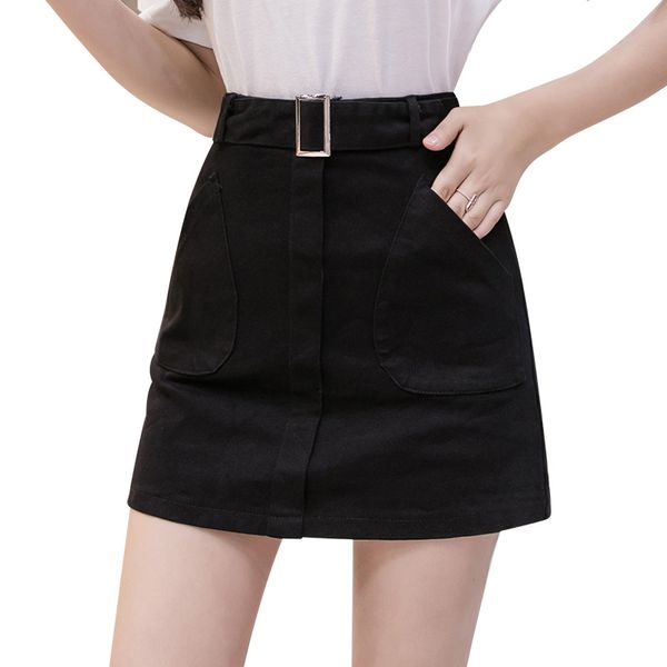 vintage high waist fashion korea a-line skirt ladies summer women elastic jeans skirts pockets was thin mini denim skirt, Black
vintage high waist fashion korea a-line skirt ladies summer women elastic jeans skirts pockets was thin mini denim skirt, Black