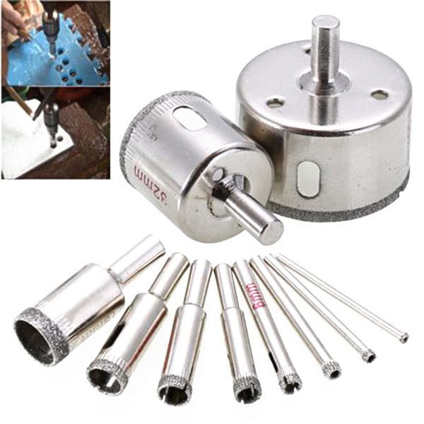 15pcs plated drill bit glass holes maker 6-50mm diamond coated hole cutter for glass marble tile hole saws hvr88 
15pcs plated drill bit glass holes maker 6-50mm diamond coated hole cutter for glass marble tile hole saws hvr88