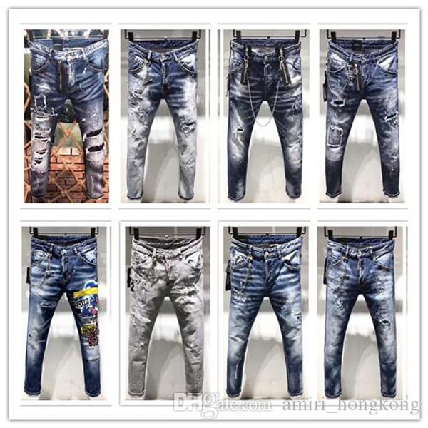 new arrivals mens jeans designer washed vintage moto biker denim pants fashion slim tear hole hip hop jeans italy size w44-w54, Blue
new arrivals mens jeans designer washed vintage moto biker denim pants fashion slim tear hole hip hop jeans italy size w44-w54, Blue