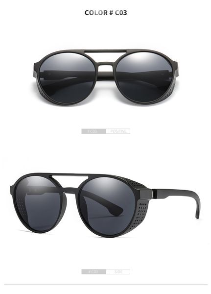 Vintage Retro Polarized Steampunk Sunglasses Fashion Round Mirrored Eyewear Vintage Shield Eyewear Shades Steampunk Sunglasses 373, White;black
Vintage Retro Polarized Steampunk Sunglasses Fashion Round Mirrored Eyewear Vintage Shield Eyewear Shades Steampunk Sunglasses 373, White;black