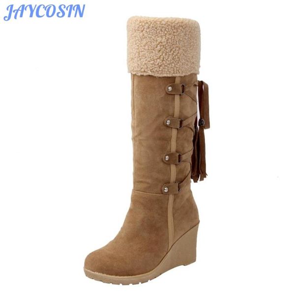 jaycosin winter boots women shoes tassels keep warm flock knee boots for women wedges lace-up shoes zapatos de mujer, Black
jaycosin winter boots women shoes tassels keep warm flock knee boots for women wedges lace-up shoes zapatos de mujer, Black