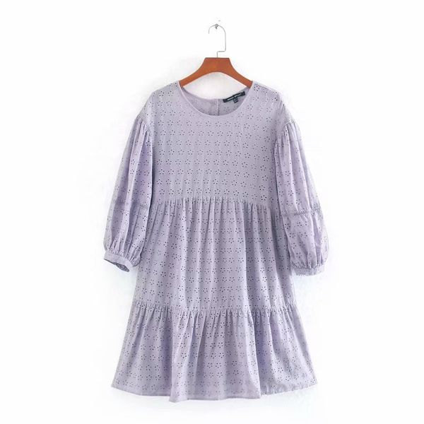 2020 women o neck solid hollow out embroidery purple mini dress ladies lantern sleeve pleats vestidos chic brand dresses, Black;gray
2020 women o neck solid hollow out embroidery purple mini dress ladies lantern sleeve pleats vestidos chic brand dresses, Black;gray