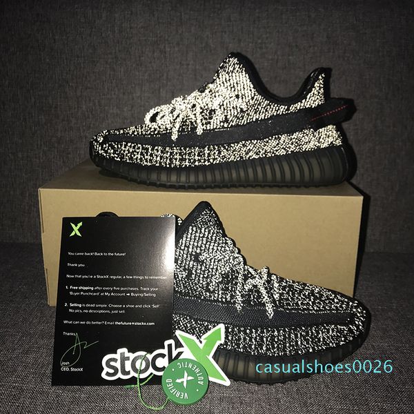 2020 reflective kanye west luxury shoes green men women designers casual shoes v2 cloud white black static full reflective sneaker c26
2020 reflective kanye west luxury shoes green men women designers casual shoes v2 cloud white black static full reflective sneaker c26