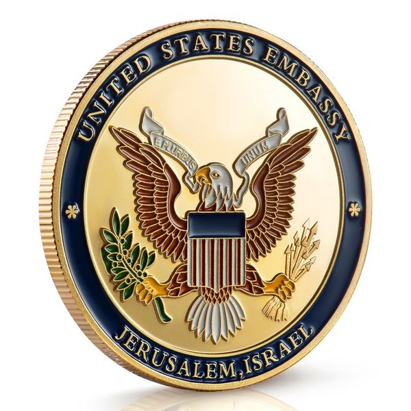 jerusalem israel united states embassy trump challenge coin, dedicated may 14, 2018 
jerusalem israel united states embassy trump challenge coin, dedicated may 14, 2018