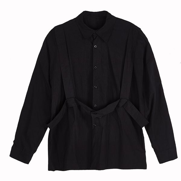 men japanese style darkness oversize cotton shirts catwalk high street owen ro tees shirt outwear shirts, White;black
men japanese style darkness oversize cotton shirts catwalk high street owen ro tees shirt outwear shirts, White;black
