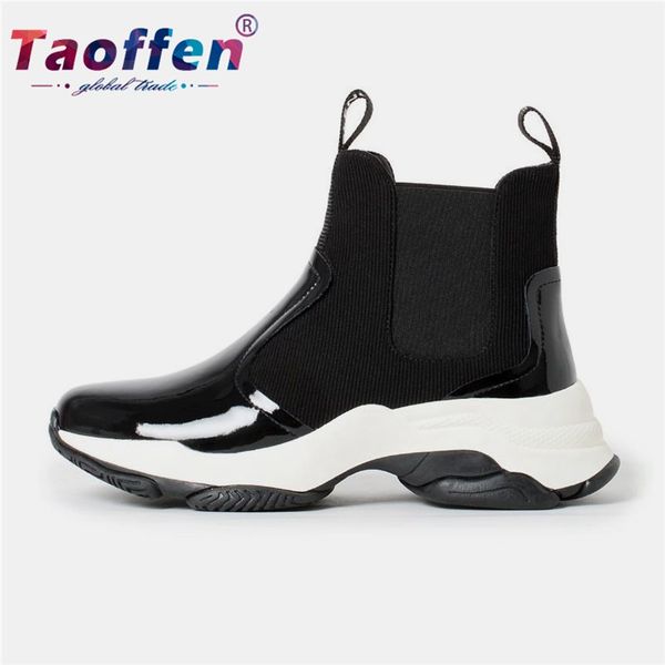 taoffen women genuine leather ankle boots sneakers walking shoes women winter snow shoes warm fashion footwear size 35-40, Black
taoffen women genuine leather ankle boots sneakers walking shoes women winter snow shoes warm fashion footwear size 35-40, Black