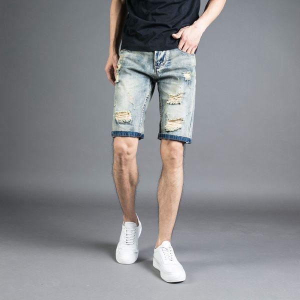 fashion men's jeans shorts summer denim shorts men knee length cotton short ripped jeans size 29-38, Blue
fashion men's jeans shorts summer denim shorts men knee length cotton short ripped jeans size 29-38, Blue