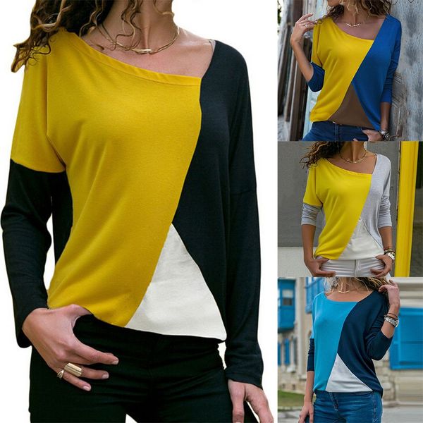 1pc long sleeve t-shirt women casual loose tee shirt patchwork round neck spring autumn female korean style blouse, White
1pc long sleeve t-shirt women casual loose tee shirt patchwork round neck spring autumn female korean style blouse, White