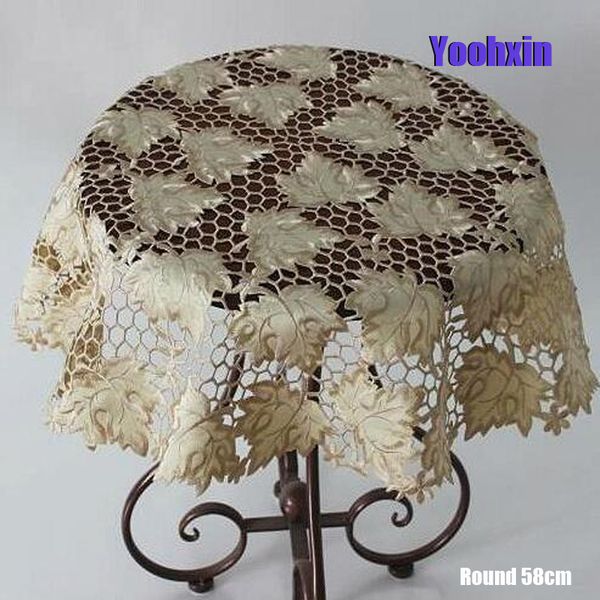 58cm luxurious gold coffee embroidered tablecloths european lace christmas round tablecloth home decor
58cm luxurious gold coffee embroidered tablecloths european lace christmas round tablecloth home decor