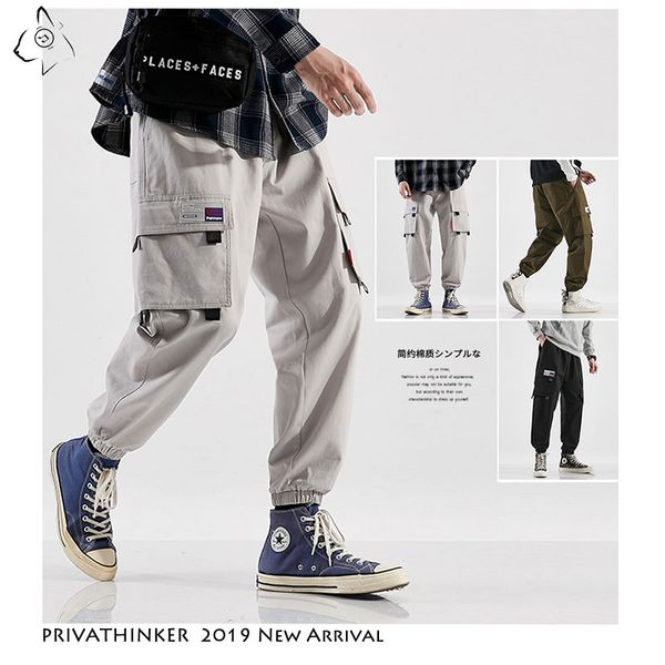 men loose japan cargo pants mens streetwear cotton joggers male print korean fashion trousers plus size autumn 2019, Black
men loose japan cargo pants mens streetwear cotton joggers male print korean fashion trousers plus size autumn 2019, Black