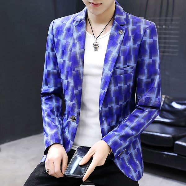 men's suits & blazers 2021 men gradient cool plaid blazer teenager trend handsome england casual printed, White;black
men's suits & blazers 2021 men gradient cool plaid blazer teenager trend handsome england casual printed, White;black