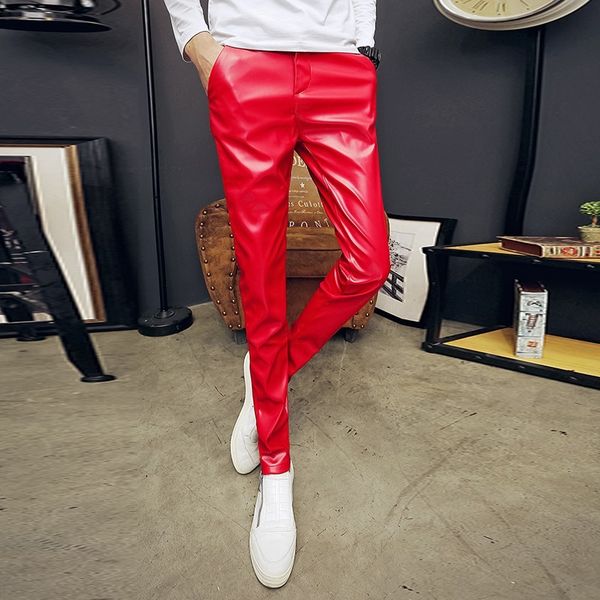 autumn winter new mens loose personality thick casual pu leather pants moto biker warm full length male faux leather trousers, Black
autumn winter new mens loose personality thick casual pu leather pants moto biker warm full length male faux leather trousers, Black