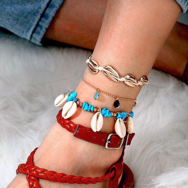 simple ladies temperament anklet set blue natural stone shell anklet pendant summer beach bohemian jewelry accessories, Red;blue
simple ladies temperament anklet set blue natural stone shell anklet pendant summer beach bohemian jewelry accessories, Red;blue