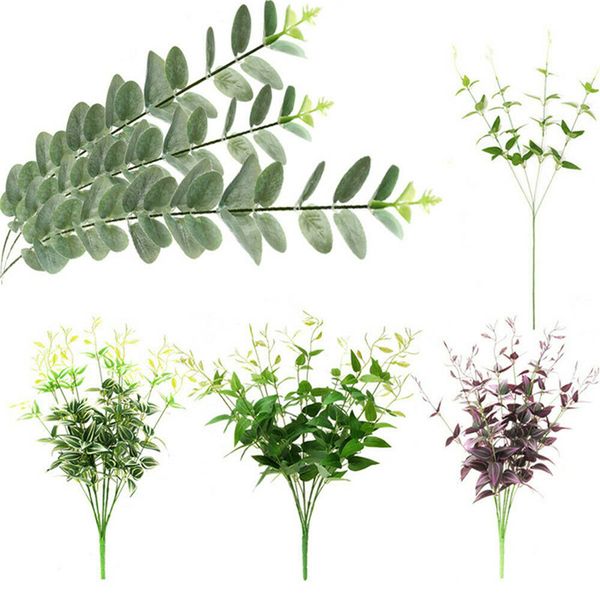 

new clematis eucalyptus leaves green plant branches plastic vine foliage wedding home elegent decor garden beautiful decoration