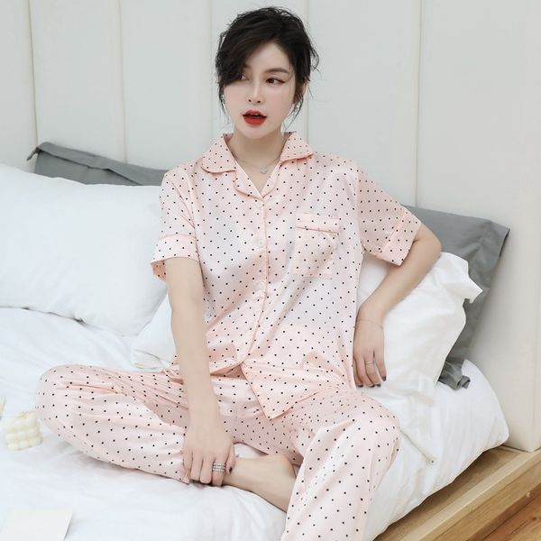 2020 summer short sleeve long pants pajama sets for women plus size 5xl silk satin print sleepwear homewear pijama mujer clothes, Black;red
2020 summer short sleeve long pants pajama sets for women plus size 5xl silk satin print sleepwear homewear pijama mujer clothes, Black;red