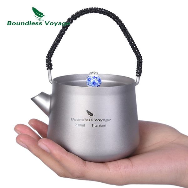 boundless voyage camping 230ml titanium mini kettle with lid handle filter water coffee maker
boundless voyage camping 230ml titanium mini kettle with lid handle filter water coffee maker