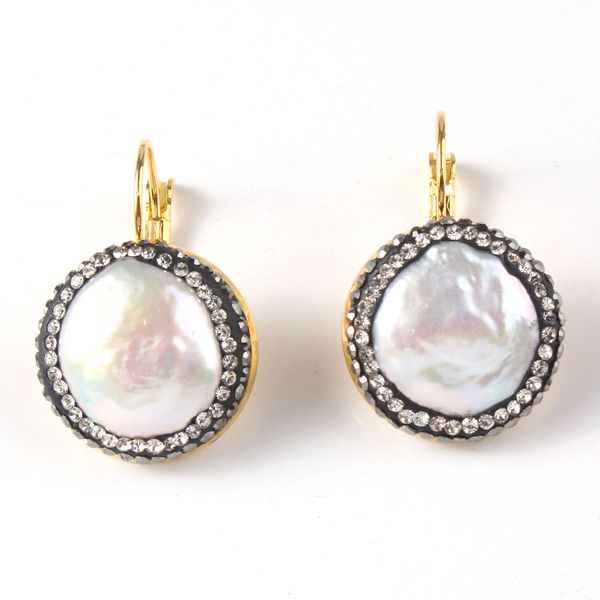 5 pairs trendy gold plated round shell with rhinestone dangle earrings for women party gift jewelry, Silver
5 pairs trendy gold plated round shell with rhinestone dangle earrings for women party gift jewelry, Silver