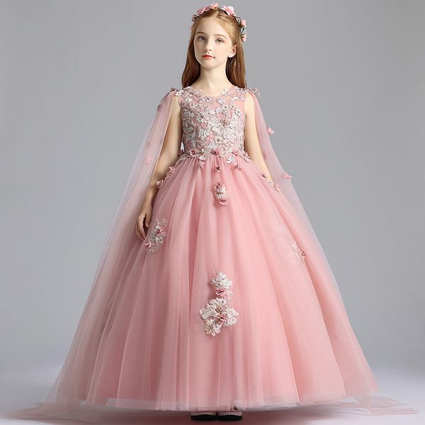 princess girl birthday dress long piano costume performance pageant ceremony tulle evening flower applique simple dress lovely, Red;yellow
princess girl birthday dress long piano costume performance pageant ceremony tulle evening flower applique simple dress lovely, Red;yellow