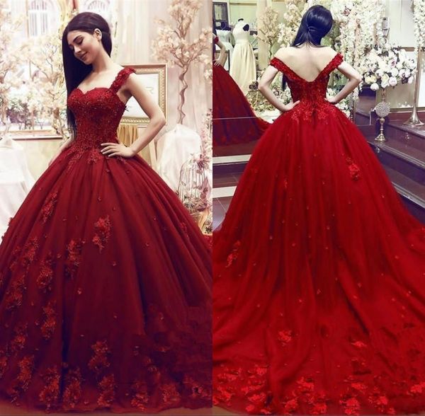 2018 Fashion Red Ball Gown Sweet 16 Quinceanera Dresses Lace 3D Floral Appliques Beaded Masquerade Puffy Long Prom Evening Formal Wear
2018 Fashion Red Ball Gown Sweet 16 Quinceanera Dresses Lace 3D Floral Appliques Beaded Masquerade Puffy Long Prom Evening Formal Wear