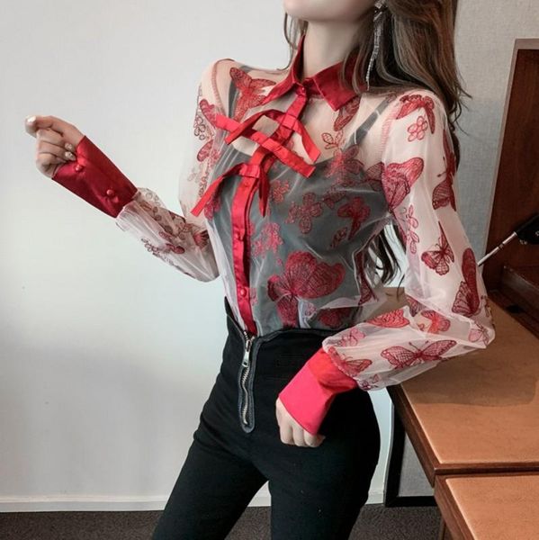 2020 spring new lantern sleeve western-style perspective small shirt design niche bottoming shirt, White
2020 spring new lantern sleeve western-style perspective small shirt design niche bottoming shirt, White