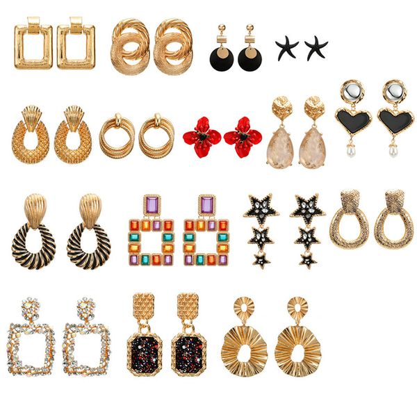 Multi Designs Wholesale Fashion Jewelry Women Metal Vintage Statement Clear Crystal Drop Earrings For Women Metal Earring
Multi Designs Wholesale Fashion Jewelry Women Metal Vintage Statement Clear Crystal Drop Earrings For Women Metal Earring