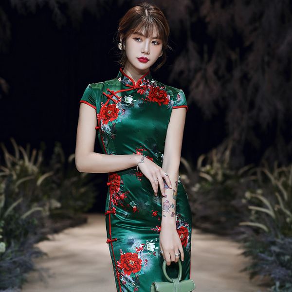 s-5xl women's chinese qipao dresses summer oriental cheongsam chipao long silk high fashion green rayon elegant evening dress, Red
s-5xl women's chinese qipao dresses summer oriental cheongsam chipao long silk high fashion green rayon elegant evening dress, Red